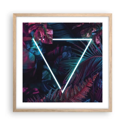 Plagát v ráme zo svetlého duba - Záhrada v disco štýle - 50x50 cm