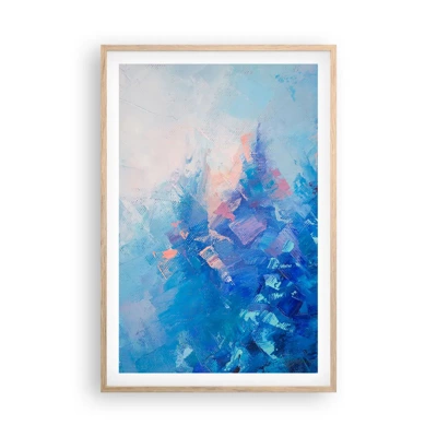 Plagát v ráme zo svetlého duba - Zimná abstrakcia - 61x91 cm
