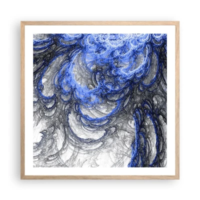 Plagát v ráme zo svetlého duba - Zrod vlny - 60x60 cm