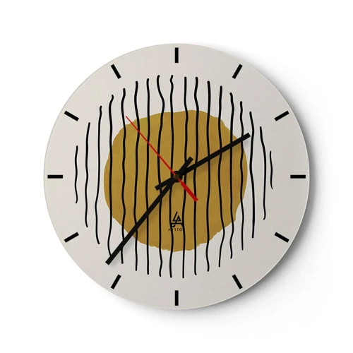 Nástenné hodiny - Abstrakcia kmitajúca žiarom - 30x30 cm
