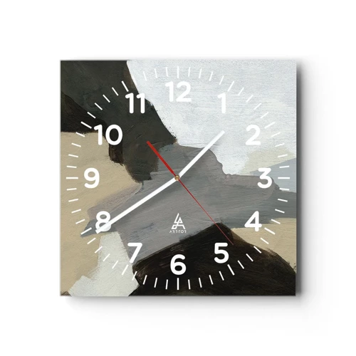 Nástenné hodiny - Abstrakcia: križovatka šedej - 40x40 cm