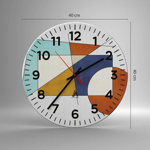 Nástenné hodiny - Abstrakcia: modernistická zábava - 40x40 cm