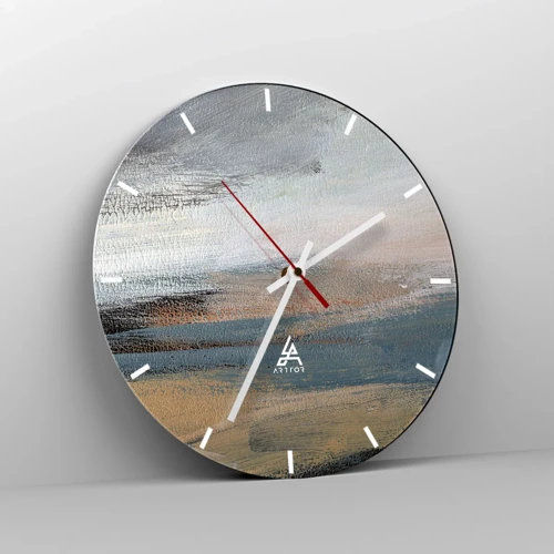 Nástenné hodiny - Abstrakcia: severná krajina - 40x40 cm