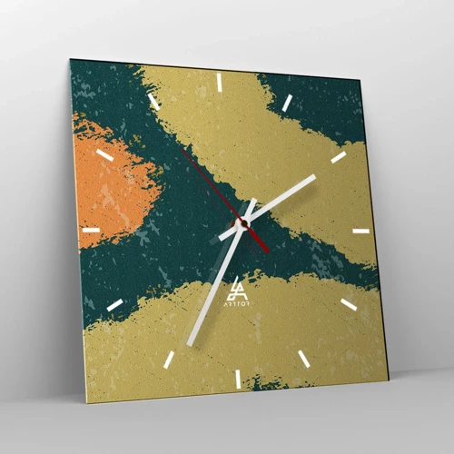 Nástenné hodiny - Abstrakcia – spomalený pohyb - 30x30 cm