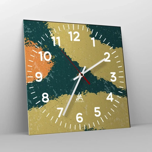 Nástenné hodiny - Abstrakcia – spomalený pohyb - 30x30 cm