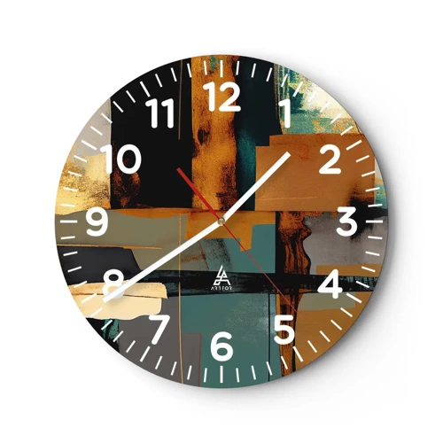 Nástenné hodiny - Abstrakcia – svetlo a tieň - 30x30 cm