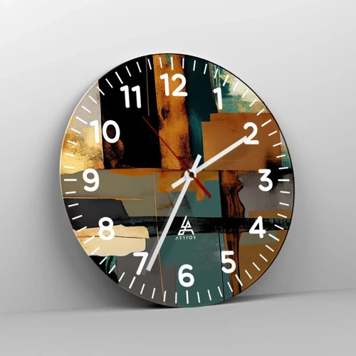 Nástenné hodiny - Abstrakcia – svetlo a tieň - 40x40 cm
