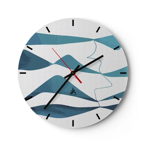 Nástenné hodiny - Abstrakcia: tyrkysový vzťah - 30x30 cm