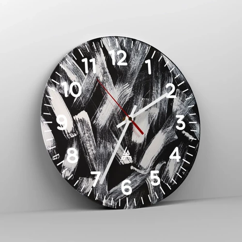 Nástenné hodiny - Abstrakcia v industriálnom duchu - 30x30 cm