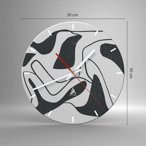 Nástenné hodiny - Abstraktná hra v labyrinte - 30x30 cm