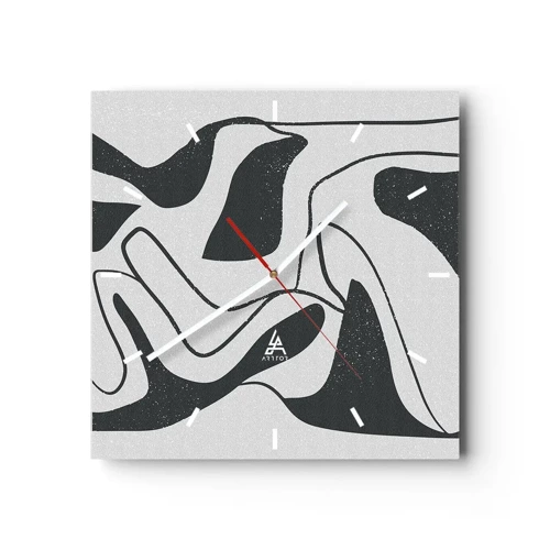 Nástenné hodiny - Abstraktná hra v labyrinte - 40x40 cm