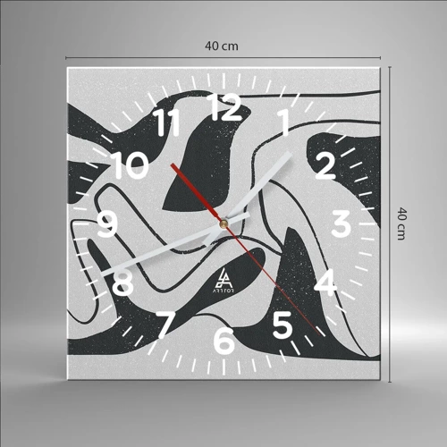 Nástenné hodiny - Abstraktná hra v labyrinte - 40x40 cm