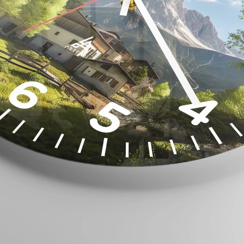 Nástenné hodiny - Alpská idyla - 30x30 cm