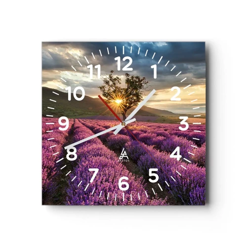 Nástenné hodiny - Aróma vo fialovej - 40x40 cm