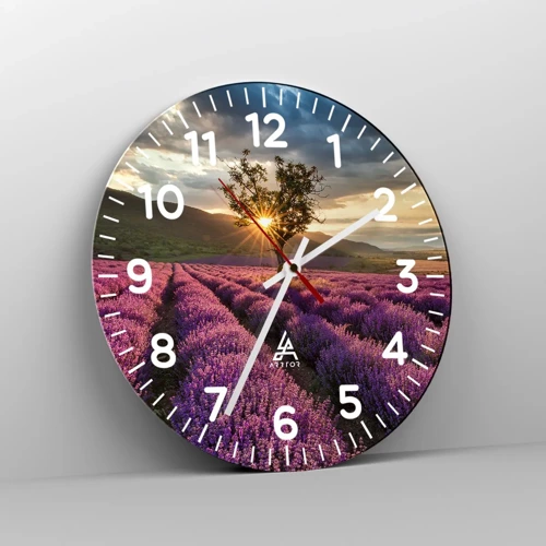 Nástenné hodiny - Aróma vo fialovej - 40x40 cm