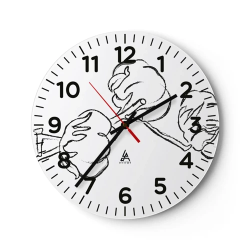 Nástenné hodiny - Bavlnené páperie - 40x40 cm