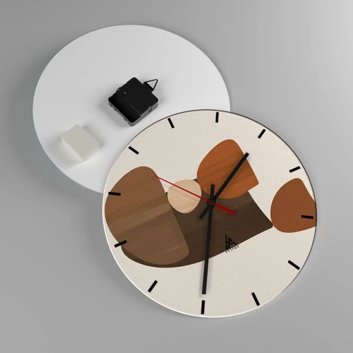 Nástenné hodiny - Bronzová kompozícia - 30x30 cm