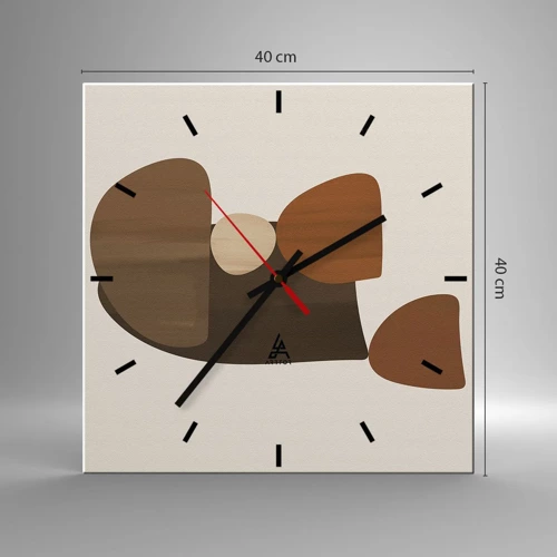 Nástenné hodiny - Bronzová kompozícia - 40x40 cm