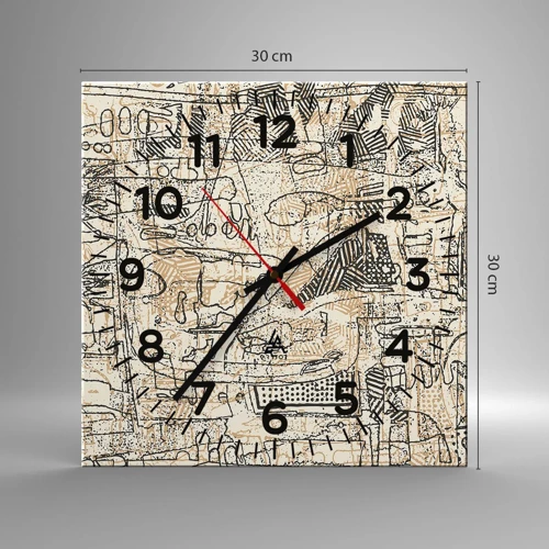 Nástenné hodiny - Čaká na rozlúštenie - 30x30 cm