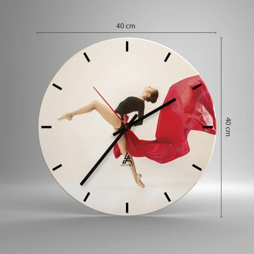 Nástenné hodiny - Červené a čierne - 40x40 cm