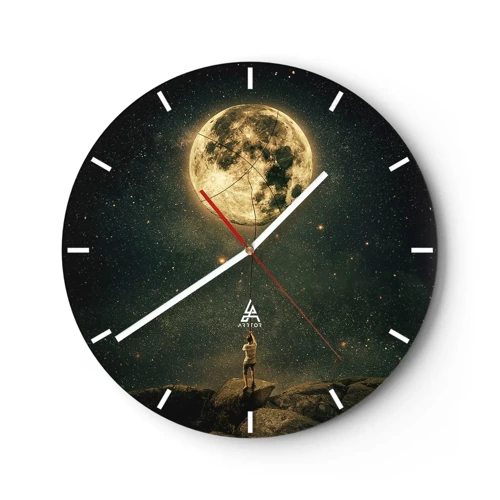 Nástenné hodiny - Chlap, ktorý ukradol mesiac - 30x30 cm