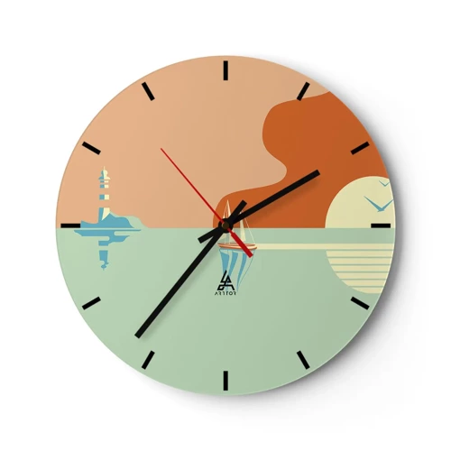 Nástenné hodiny - Dokonalá morská krajina - 40x40 cm
