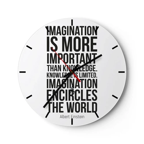 Nástenné hodiny - Einstein o sile predstavivosti - 30x30 cm