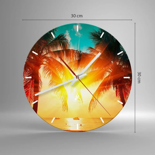 Nástenné hodiny - Exotický pár - 30x30 cm