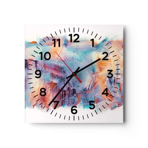 Nástenné hodiny - Farebný neporiadok - 30x30 cm