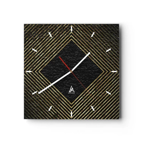 Nástenné hodiny - Geometria v štýle glamour - 30x30 cm