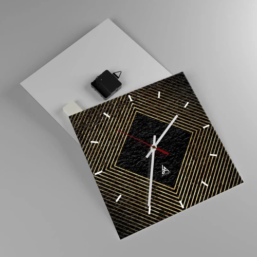 Nástenné hodiny - Geometria v štýle glamour - 30x30 cm