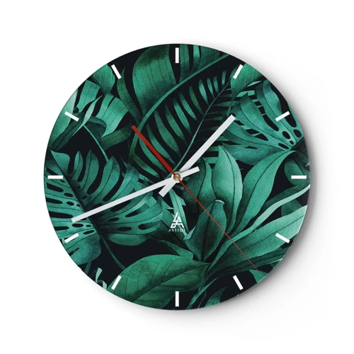 Nástenné hodiny - Hĺbka tropickej zelene - 30x30 cm