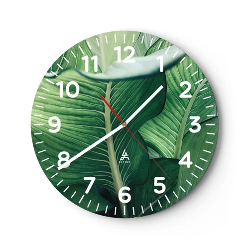 Nástenné hodiny - Intenzívne zelený život - 40x40 cm