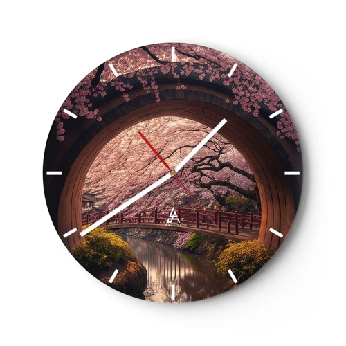 Nástenné hodiny - Japonská jar - 30x30 cm