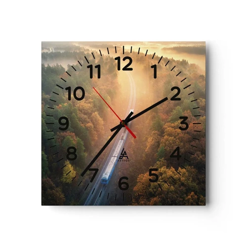 Nástenné hodiny - Jesenná cesta - 30x30 cm