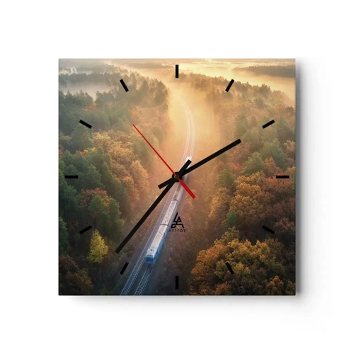 Nástenné hodiny - Jesenná cesta - 40x40 cm
