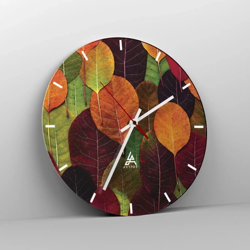 Nástenné hodiny - Jesenná mozaika - 30x30 cm