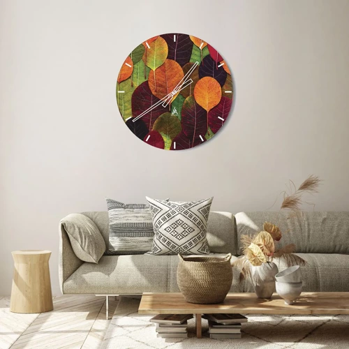 Nástenné hodiny - Jesenná mozaika - 30x30 cm