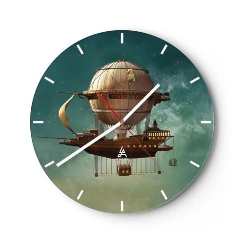 Nástenné hodiny - Julius Verne pozdravuje - 30x30 cm
