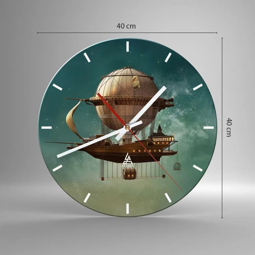 Nástenné hodiny - Julius Verne pozdravuje - 40x40 cm