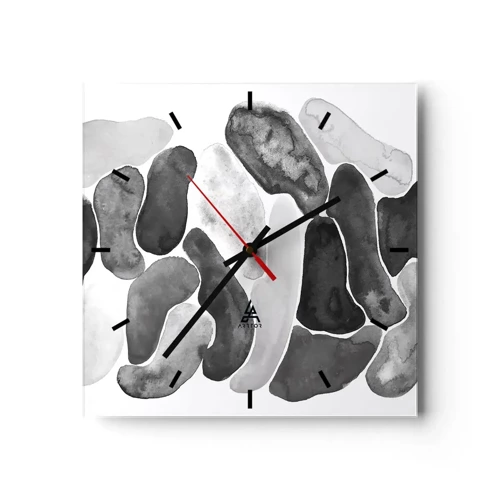 Nástenné hodiny - Kamenistá abstrakcia - 30x30 cm