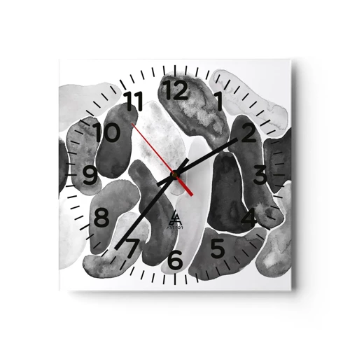 Nástenné hodiny - Kamenistá abstrakcia - 40x40 cm