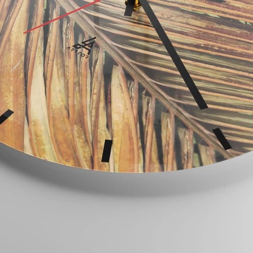 Nástenné hodiny - Kokosové zlato - 40x40 cm
