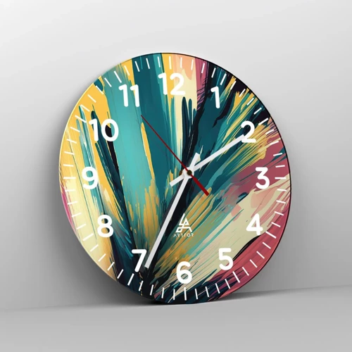 Nástenné hodiny - Kompozícia – explózia radosti - 30x30 cm