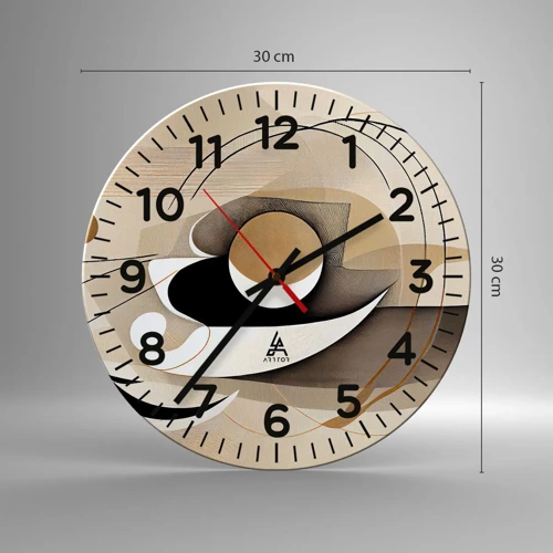 Nástenné hodiny - Kompozícia: podstata vecí - 30x30 cm