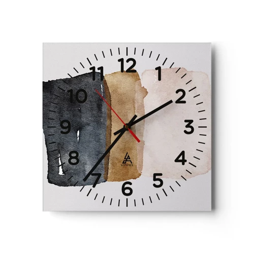 Nástenné hodiny - Kompozícia zemitých farieb - 30x30 cm