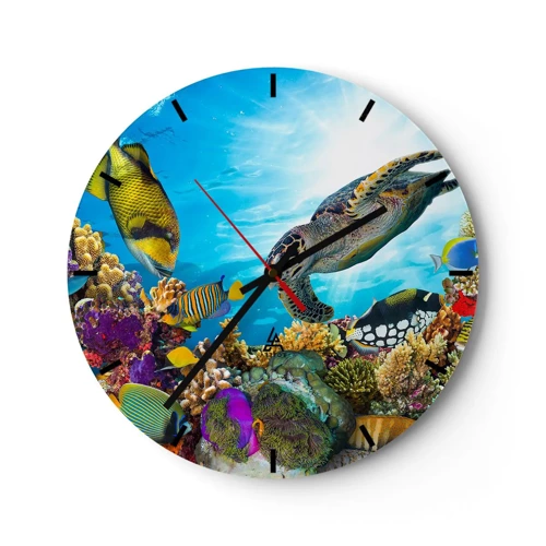 Nástenné hodiny - Koralová promenáda - 30x30 cm