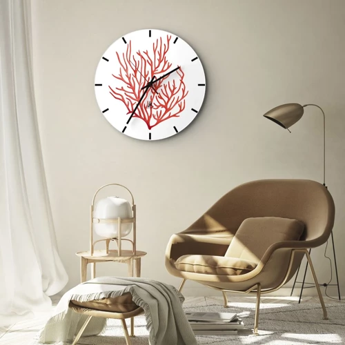 Nástenné hodiny - Koralový filigrán - 30x30 cm