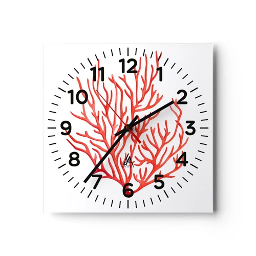 Nástenné hodiny - Koralový filigrán - 30x30 cm
