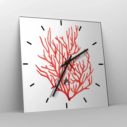 Nástenné hodiny - Koralový filigrán - 40x40 cm